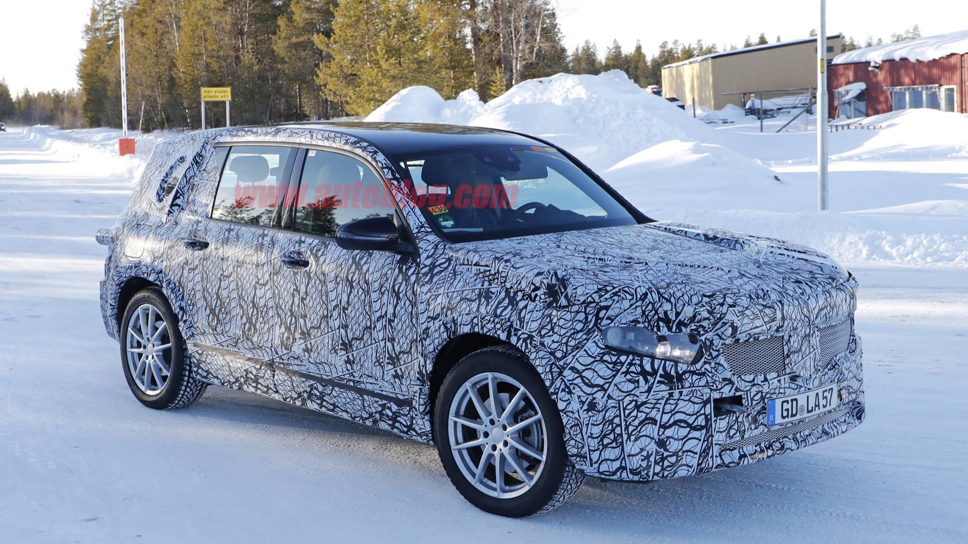 Electric version of the Mercedes-Benz GLB crossover spied while testing
