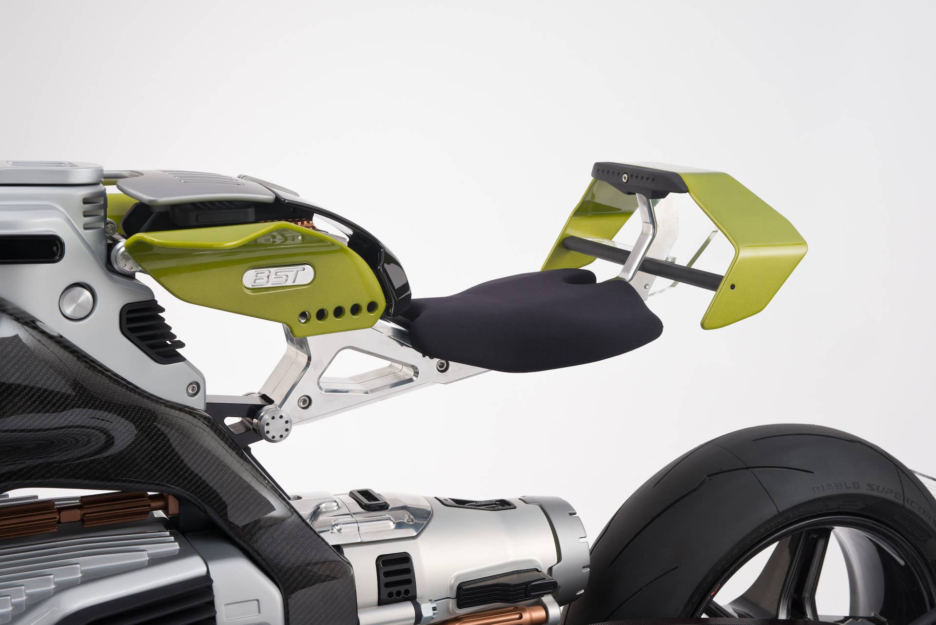 A venture between Blackstone Tek carbon fiber wheels and moto designer Pierre Terblanche, the HyperTek makes science fiction real.