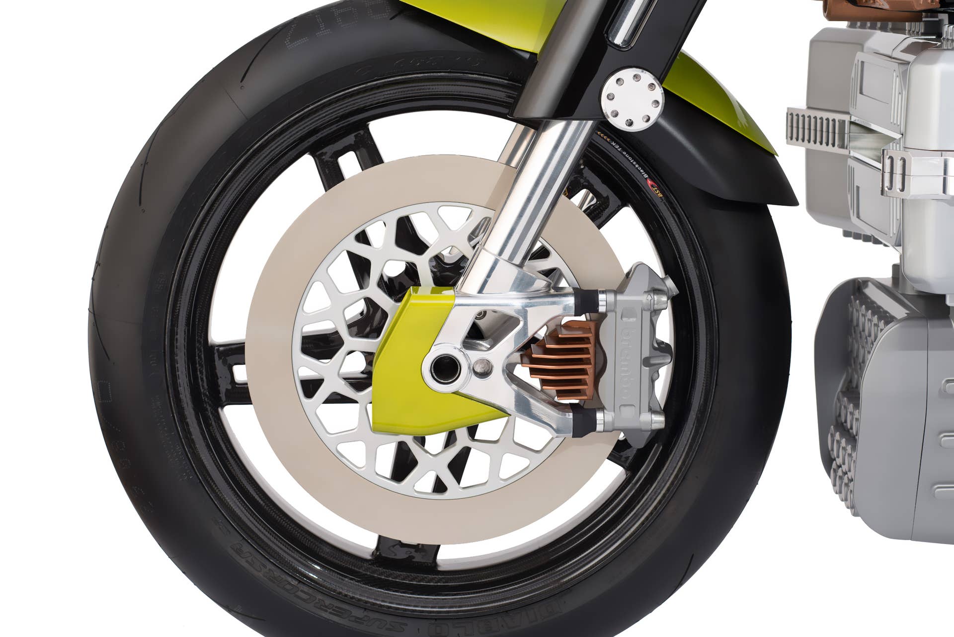A venture between Blackstone Tek carbon fiber wheels and moto designer Pierre Terblanche, the HyperTek makes science fiction real.