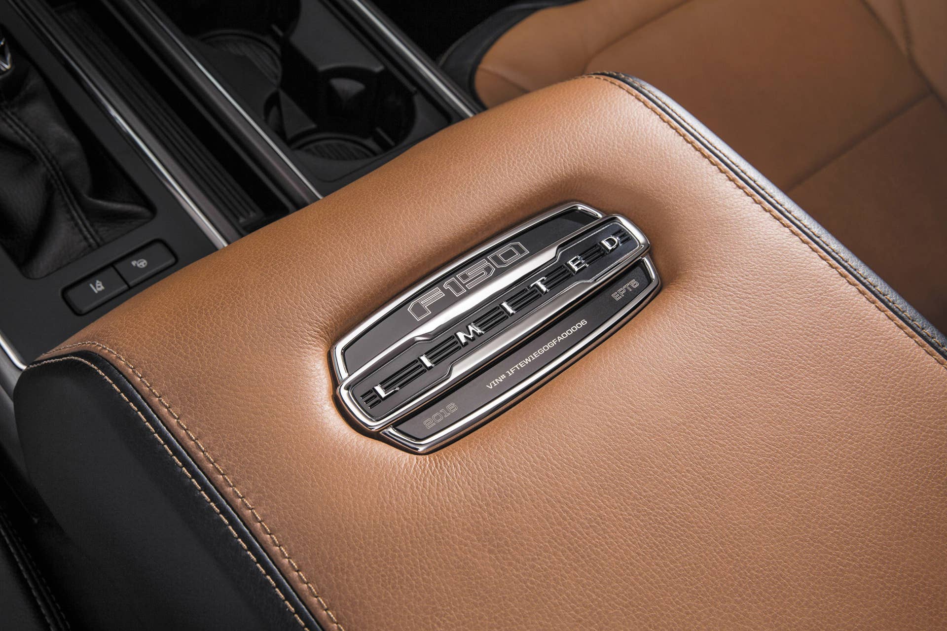 The 2016 Ford F-150 Limited VIN plaque.