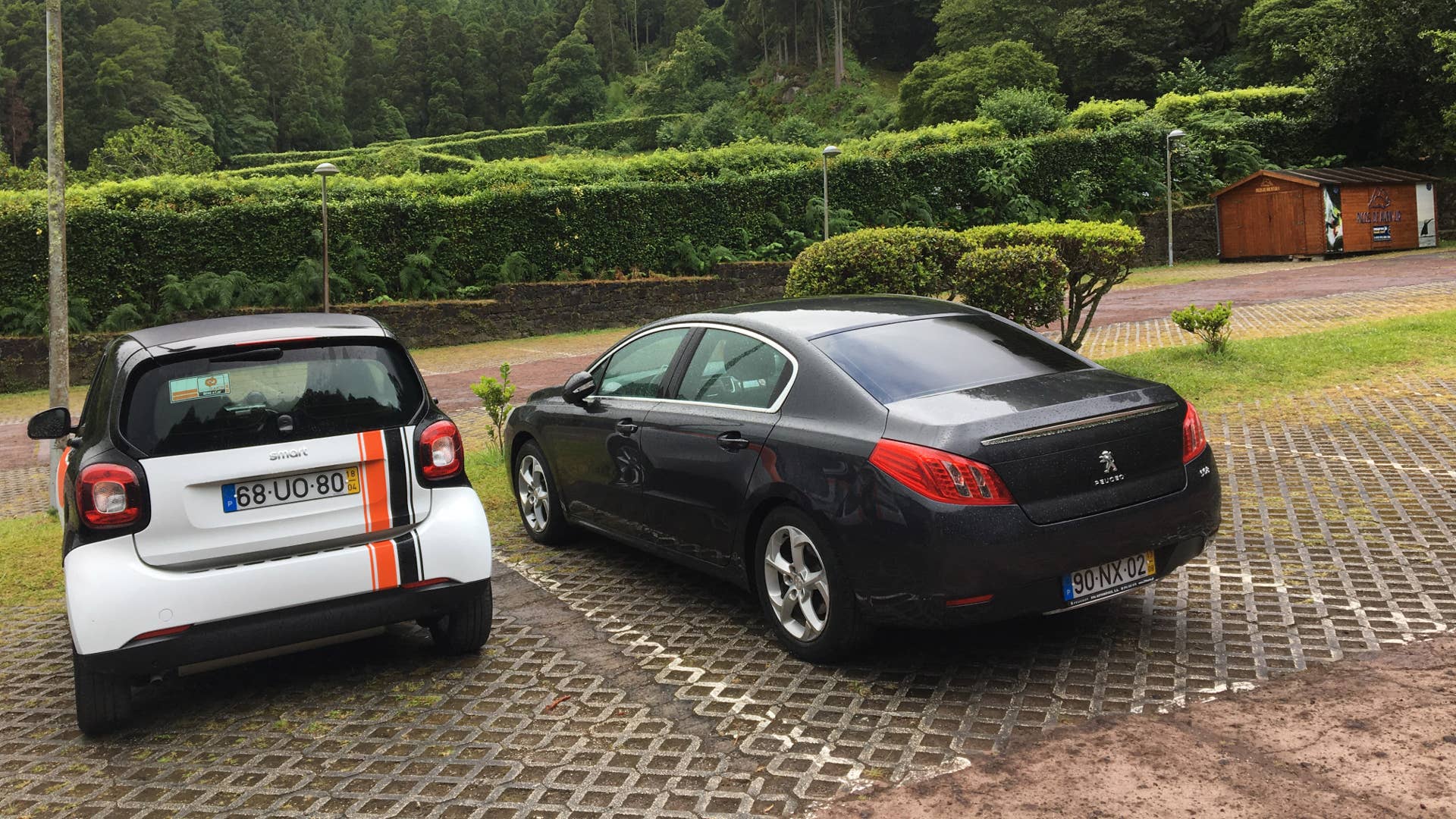 For scale purposes. The 508 versus an actual common rental car in the Azores