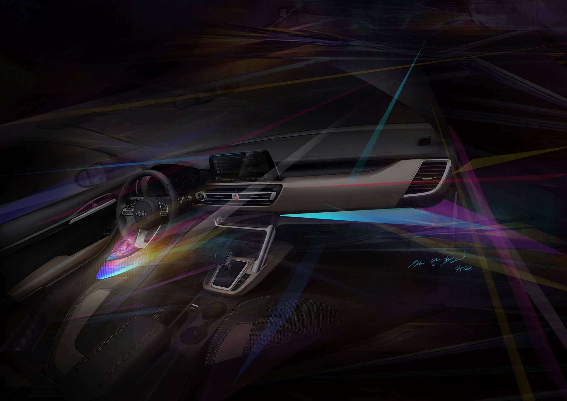 Interior Sketch of Kia's Small SUV