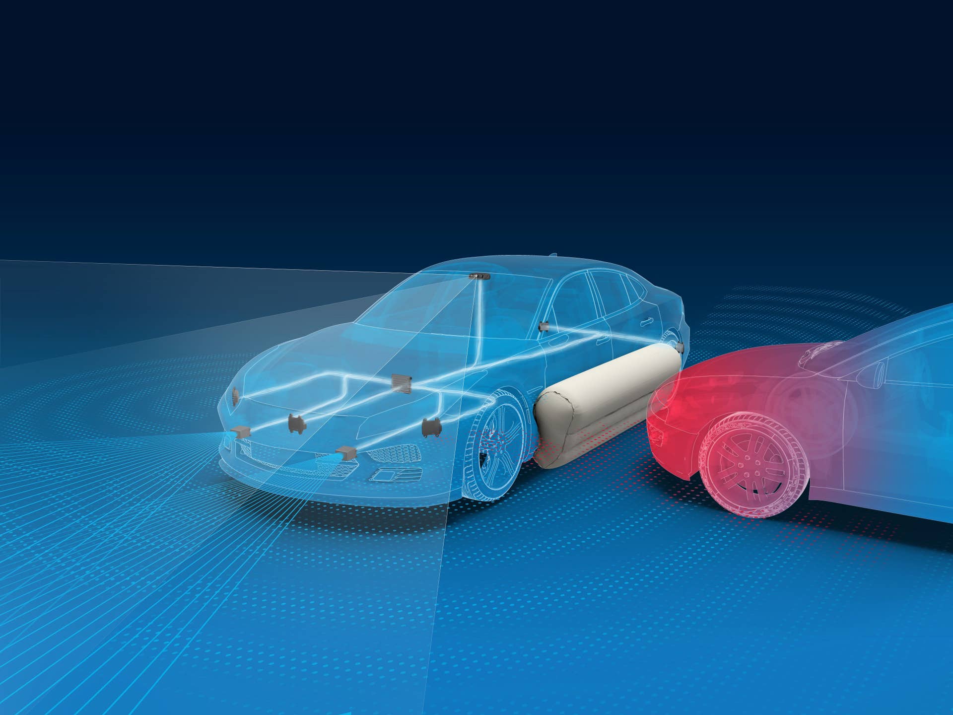 ZF shows off its external airbag tech.
