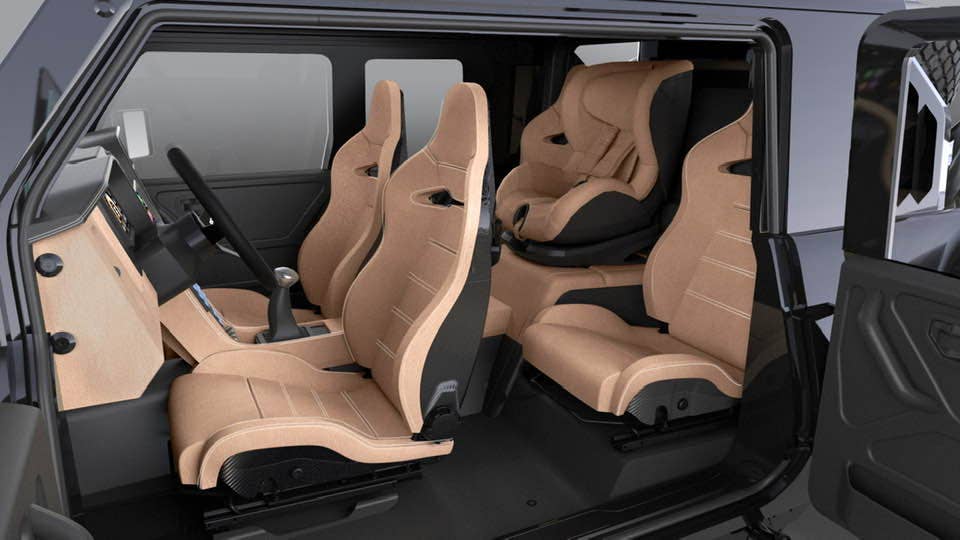 The plans for now are to put the rear occupants in stadium seating, their chairs raised above the level of the front seats. Combined with moving the front seats inboard, closer to one another.