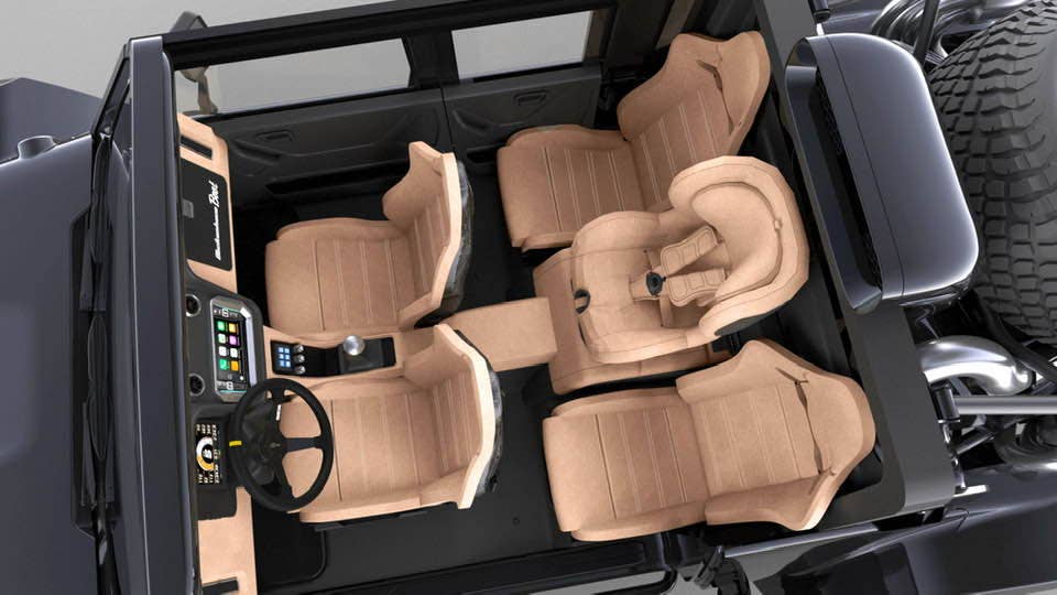 The plans for now are to put the rear occupants in stadium seating, their chairs raised above the level of the front seats. Combined with moving the front seats inboard, closer to one another.