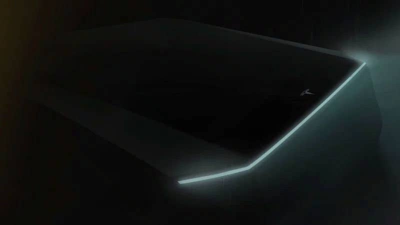 Teaser image of the Tesla electric pickup truck