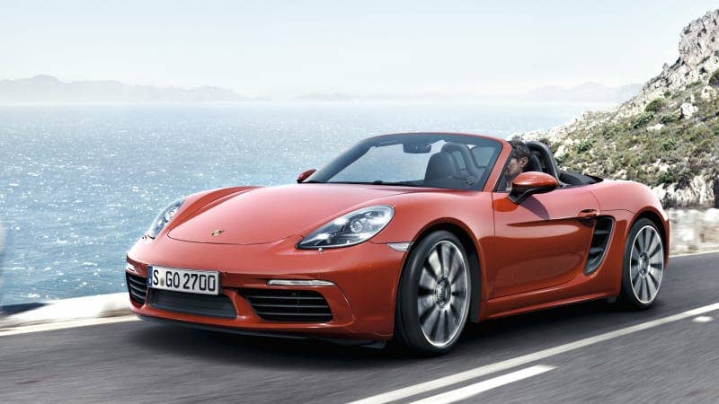 2016 porsche 718 boxster front 3/4