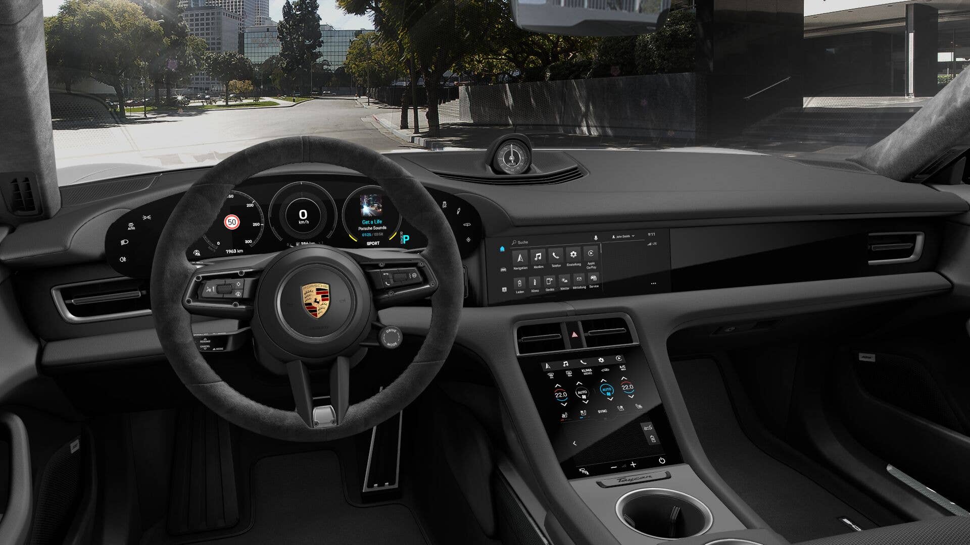 2020 Porsche Taycan black Race-Tex interior