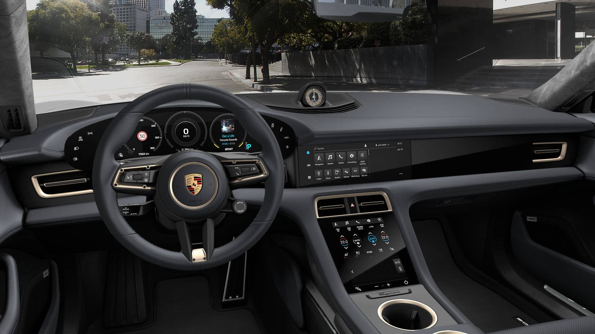 2020 Porsche Taycan Olea Club black leather interior
