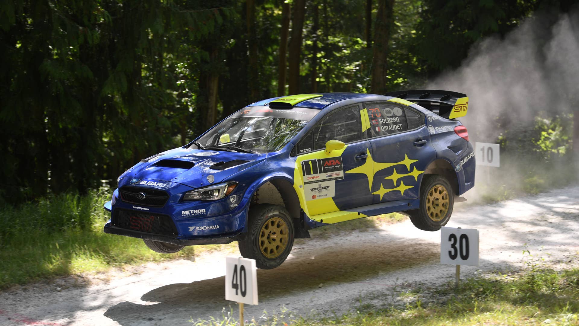 Taking a pass through the Goodwood Festival of Speed rally stage