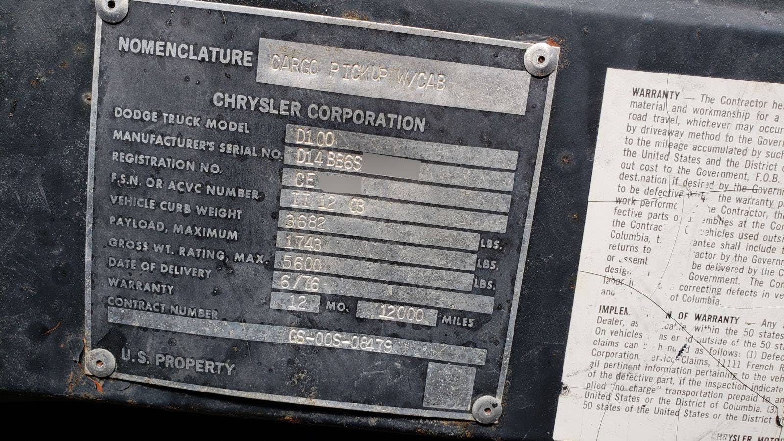 Junked 1976 Dodge D-100 pickup