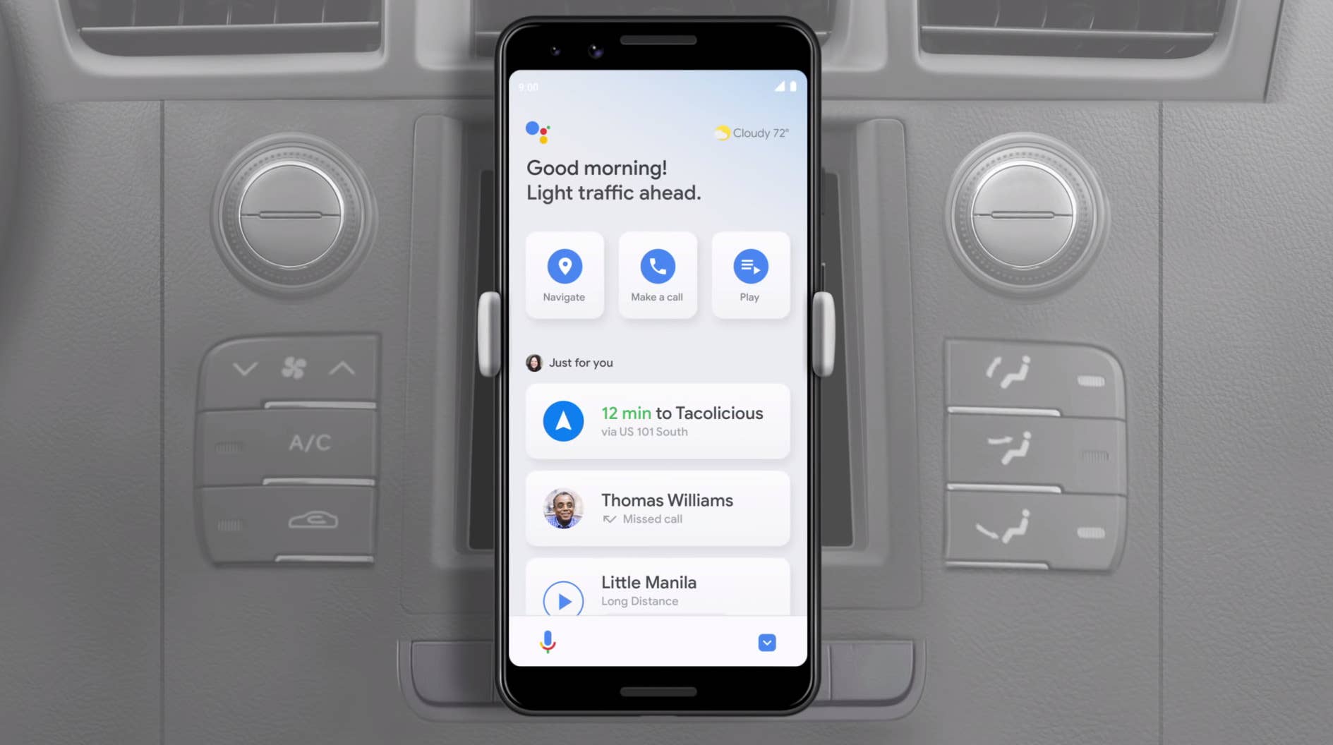 Google Assistant driving mode