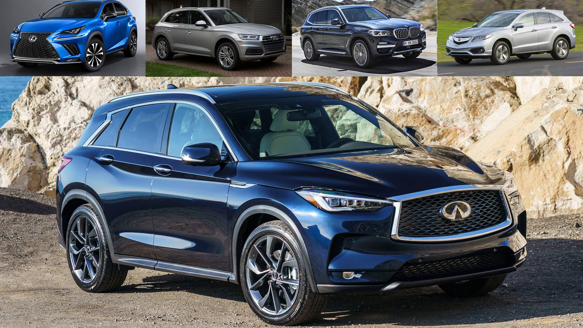 The INFINITI QX50 is defined by distinctive proportions which set the car apart from its competitors. Influenced by INFINITI's "Powerful Elegance" design language, the all-new QX50 has an elevated, commanding SUV stance and strong character lines.