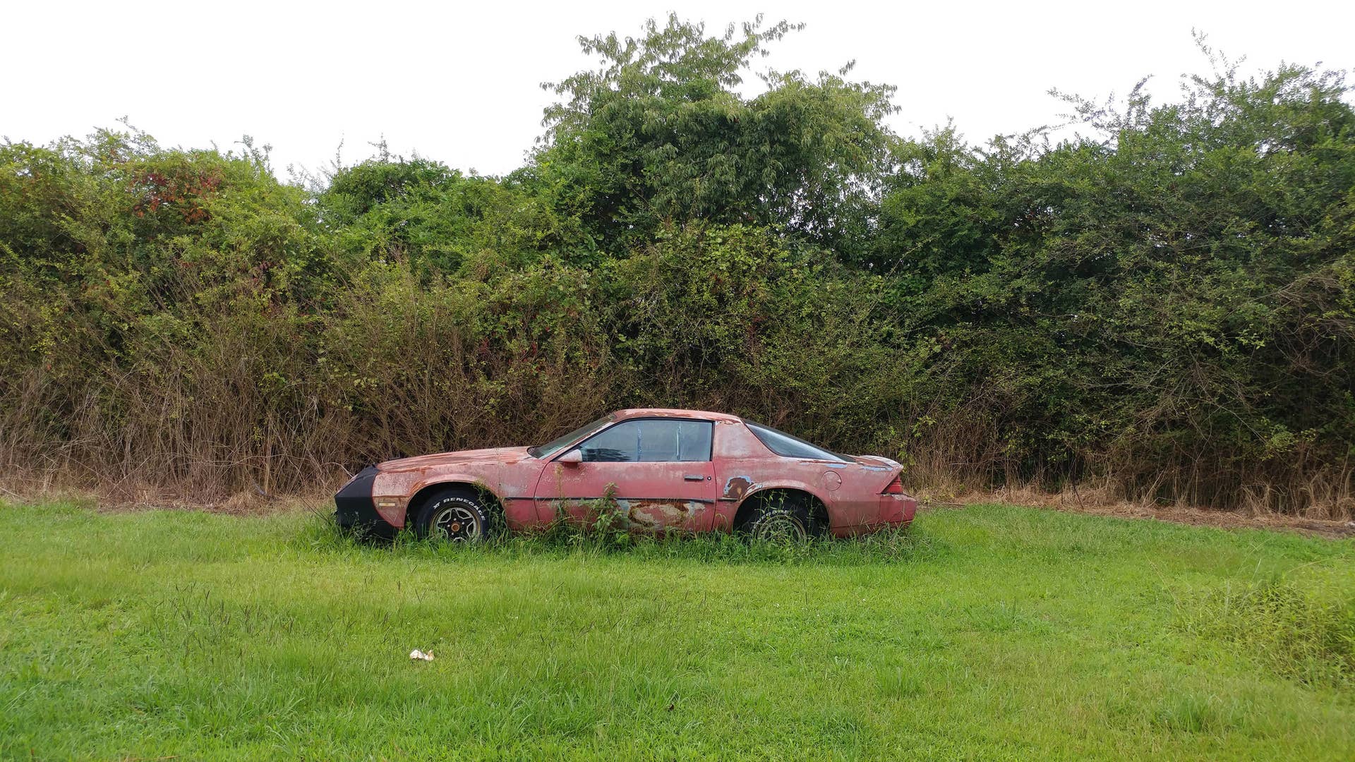 This one was placed next to the road opposite a T-intersection, not in front of the home on the property. The person that owns it does not want you to miss it. And you won't.