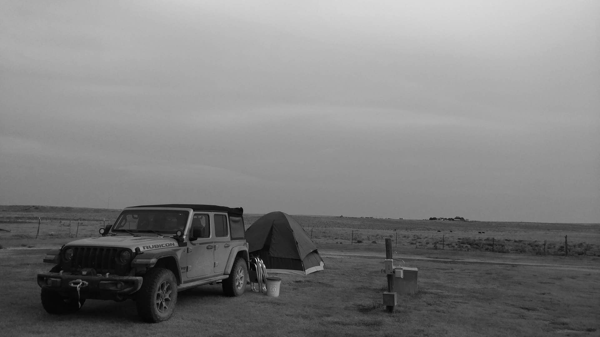 Or here, set up for the night at the Panhandle Campgrounds near Guymore, OK.