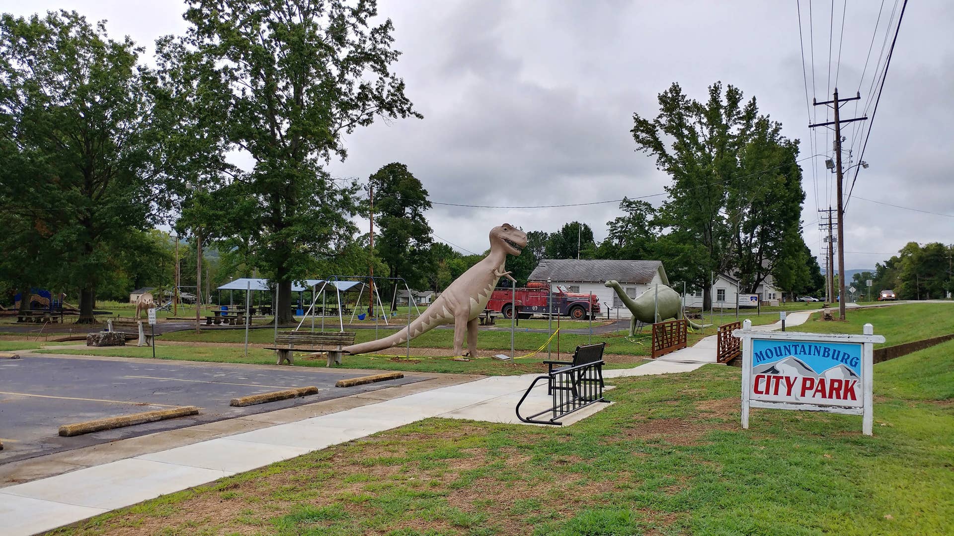You'd be amazed how many dinosaurs you find in small-town parks...