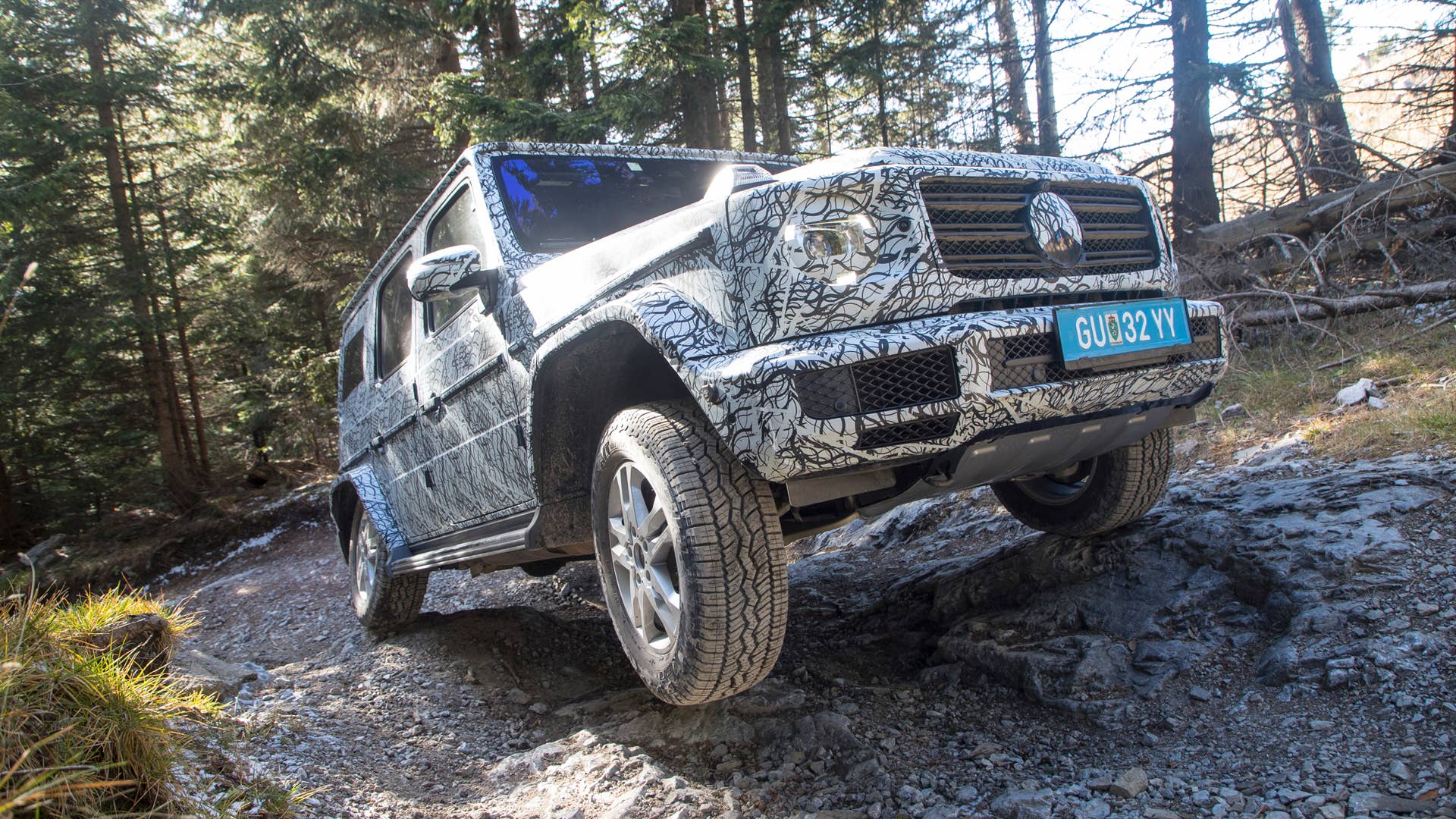 The new G-Class undergoing testing on the SchÃ¶ckl, a 1,445 meter high mountain near the Austrian city of Graz