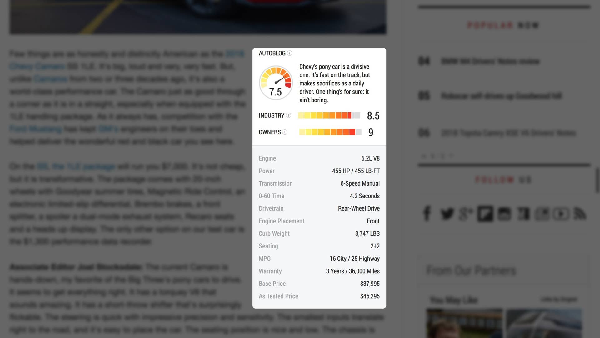 Autoblog Ratings
