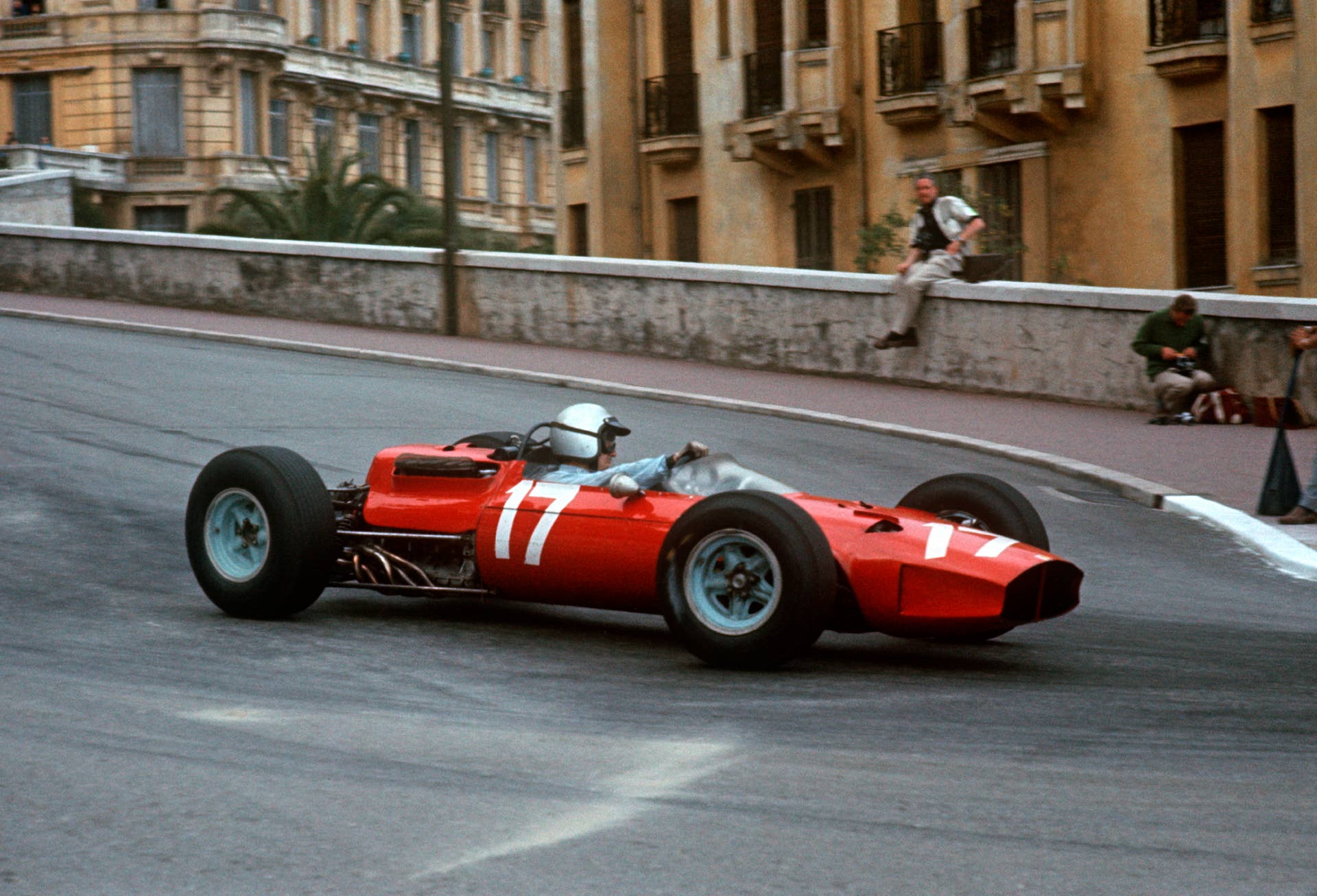 No 17 John Surtees in his Ferrari at the Gasworks Hairpin, Monaco GP, 30 May 1965. (Photo by GPLibrary/UIG via Getty Images)