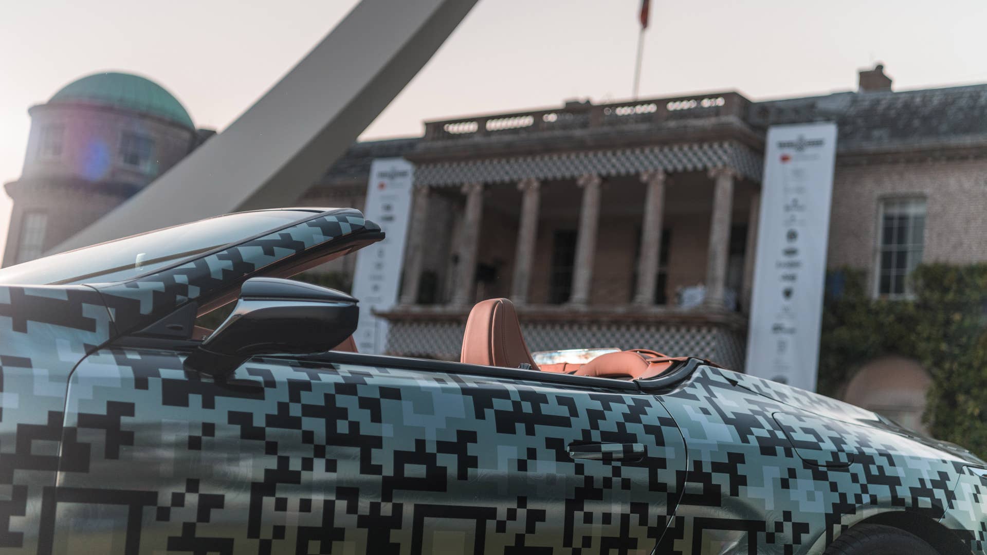Lexus LC Convertible prototype in silver camouflage