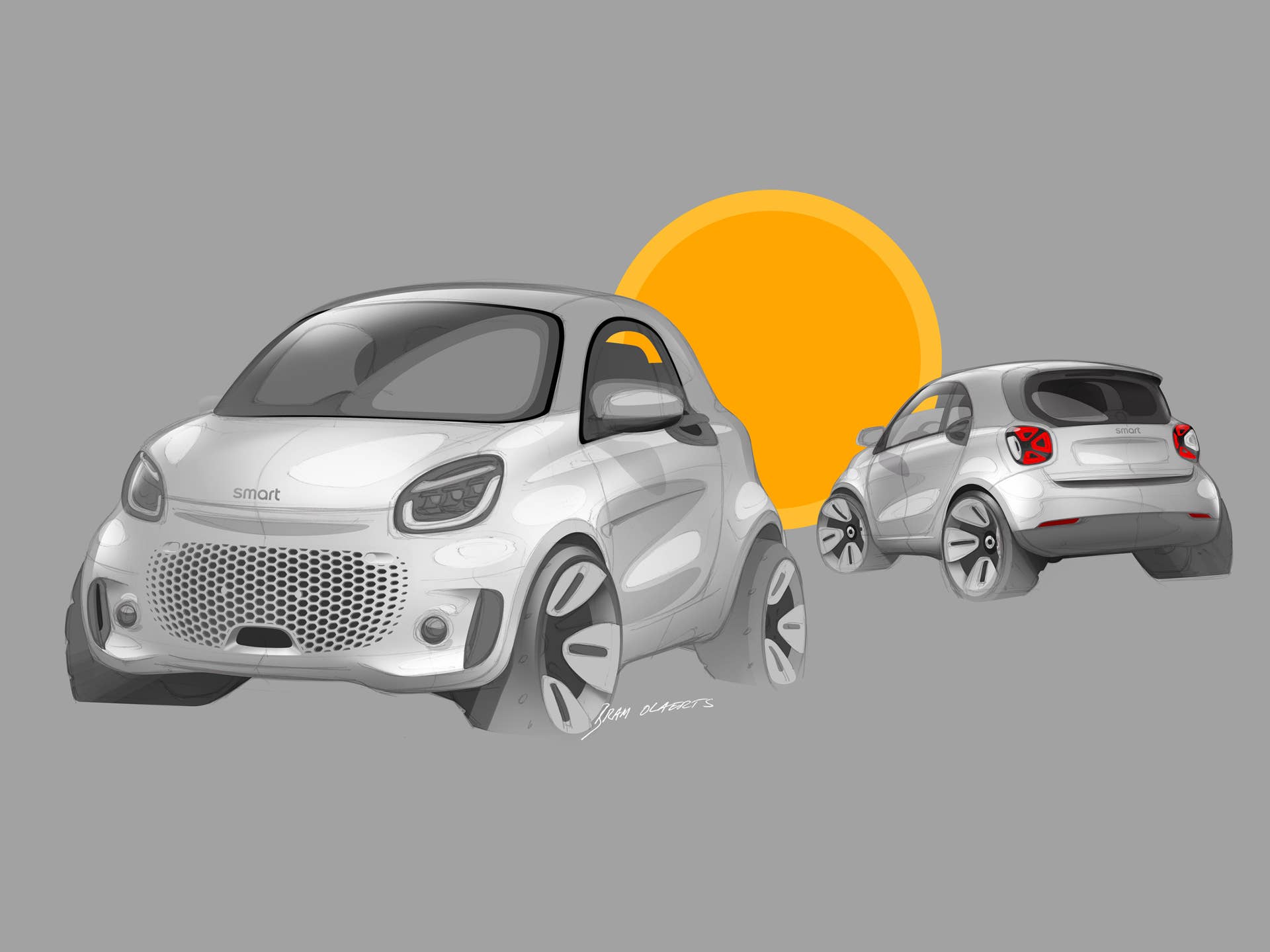 smart gibt einen ersten Ausblick auf seine modellgepflegten smart EQ fortwo und forfour, die auf der IAA in Frankfurt als Weltpremiere präsentiert werden. Die neuen elektrischen Modelle stehen für ein reduziertes und erwachsenes Design. #AllElectricNow #smart smart provides a first outlook on the facelift of the smart EQ fortwo and forfour, which will be presented as world premier e at the IAA in Frankfurt. The new electric models are characterized by a reduced and grown-up design. #AllElectricNow #smart
