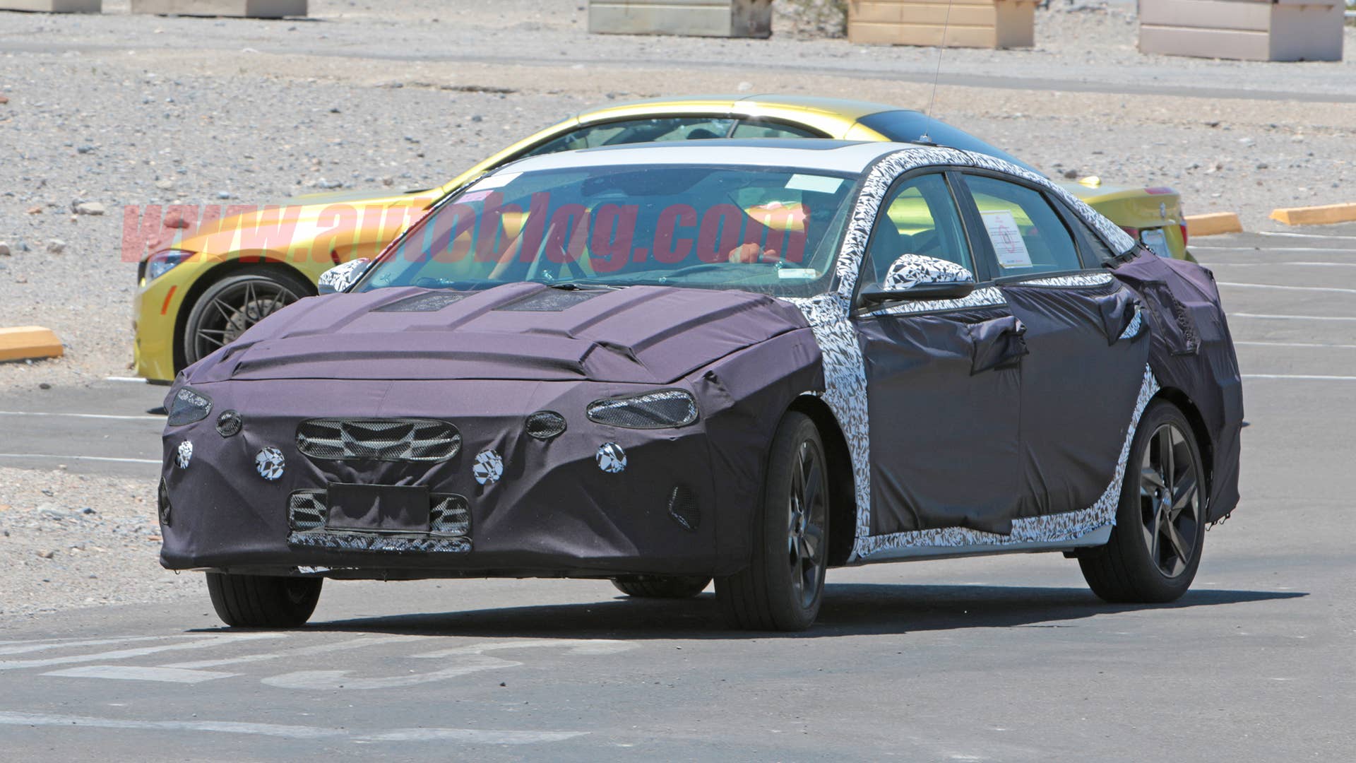 Next-generation Hyundai Elantra in camouflage