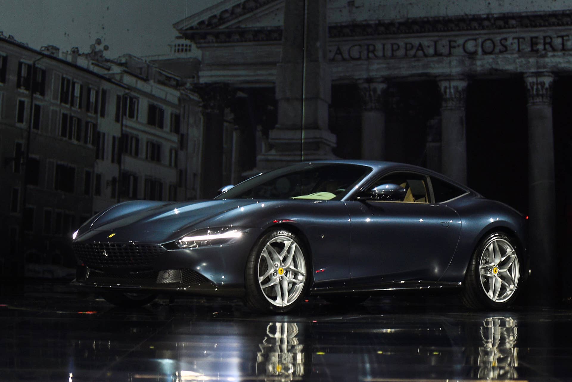 Ferrari Roma is unveiled during its first world presentation in Rome, Italy, November 14, 2019. REUTERS/Guglielmo Mangiapane