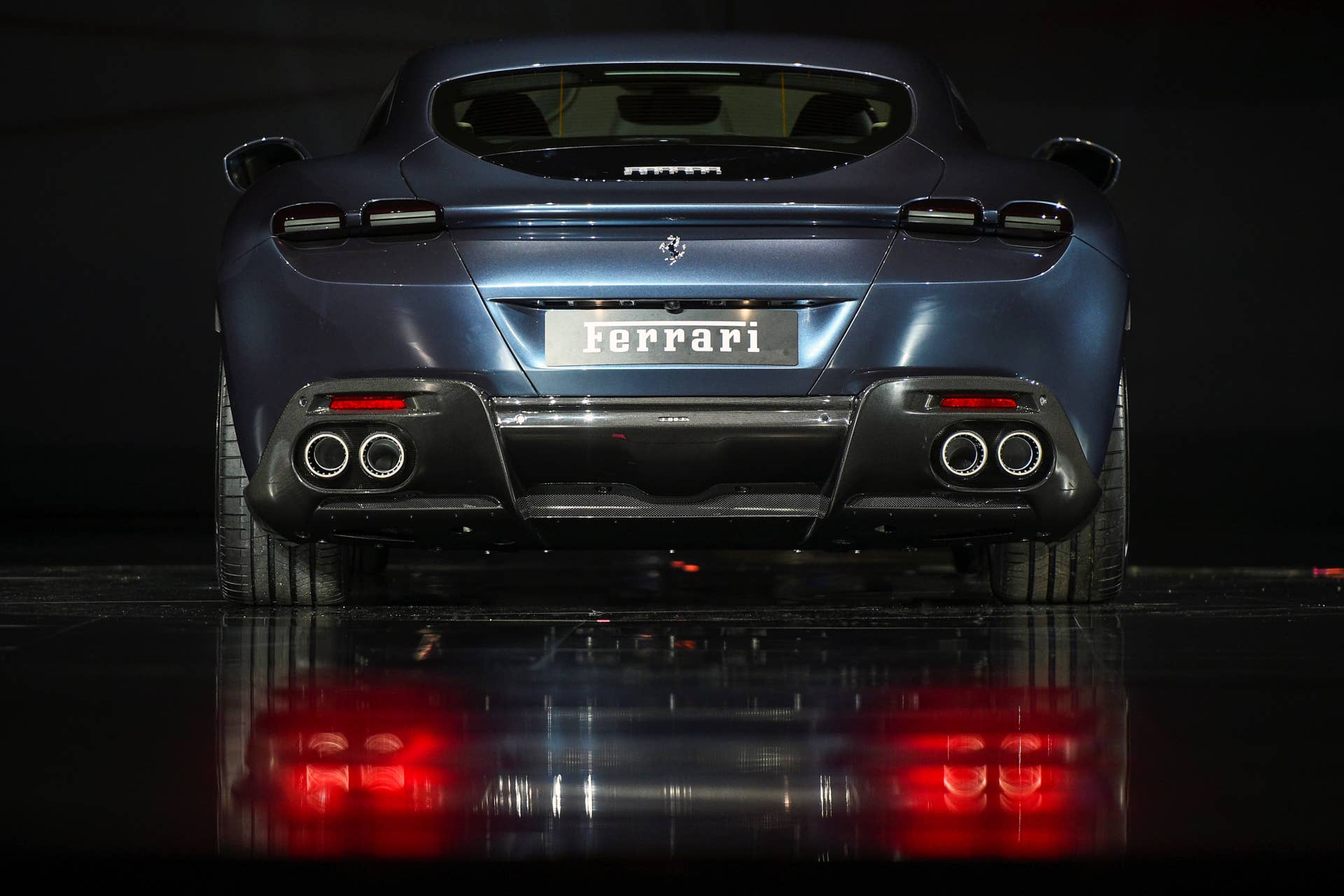 Ferrari Roma is unveiled during its first world presentation in Rome, Italy, November 14, 2019. REUTERS/Guglielmo Mangiapane
