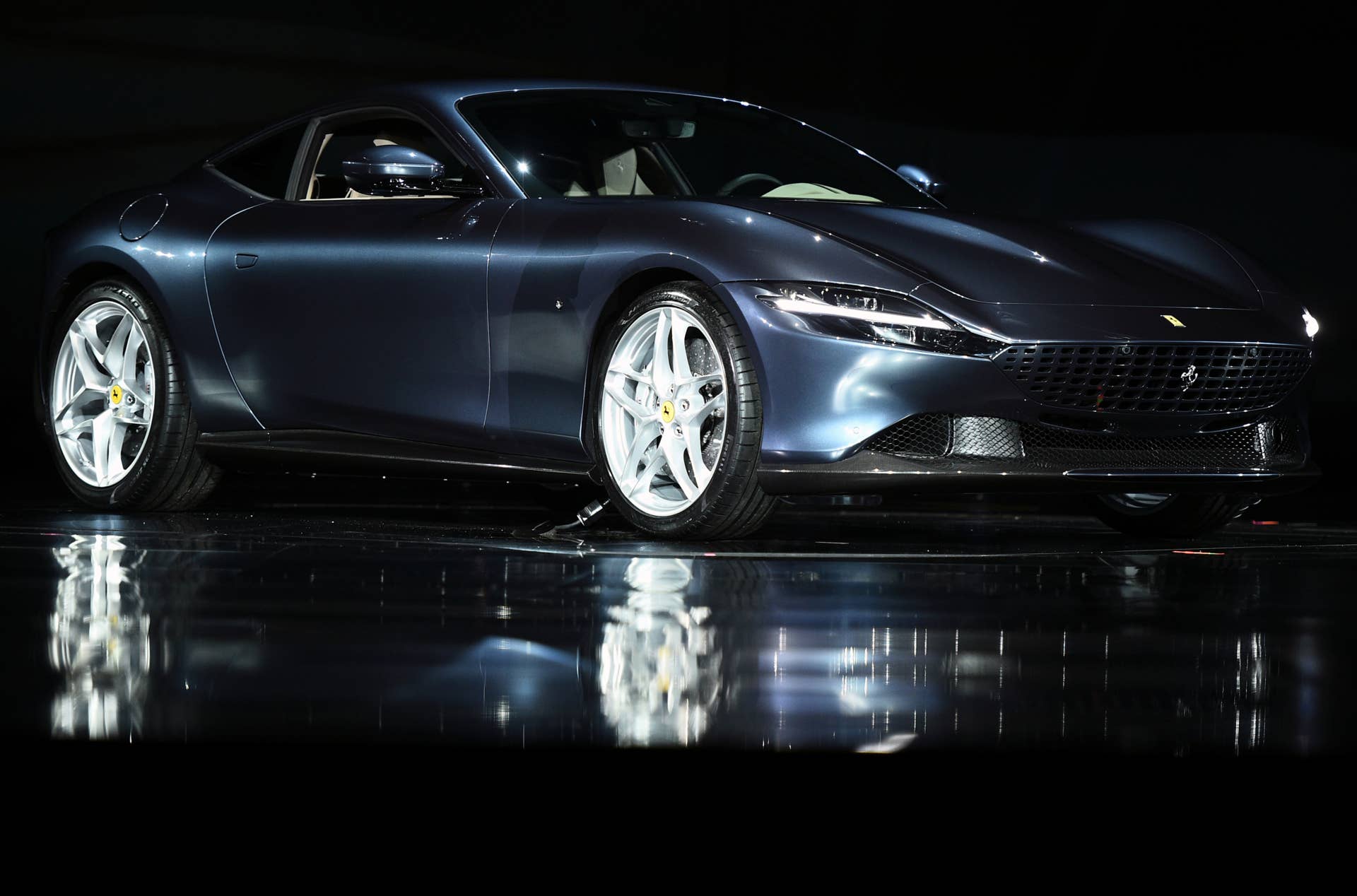 Ferrari Roma is unveiled during its first world presentation in Rome, Italy, November 14, 2019. REUTERS/Guglielmo Mangiapane