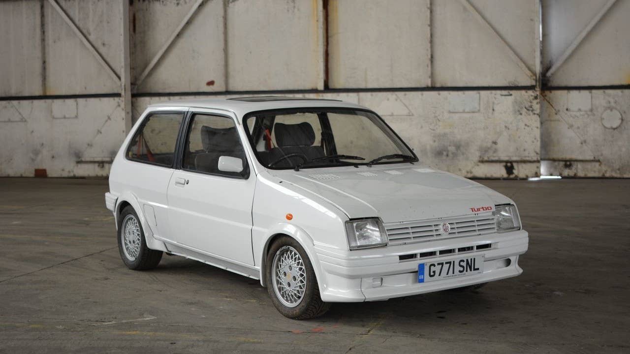 A MG Metro Turbo hot hatch in need of light resto.