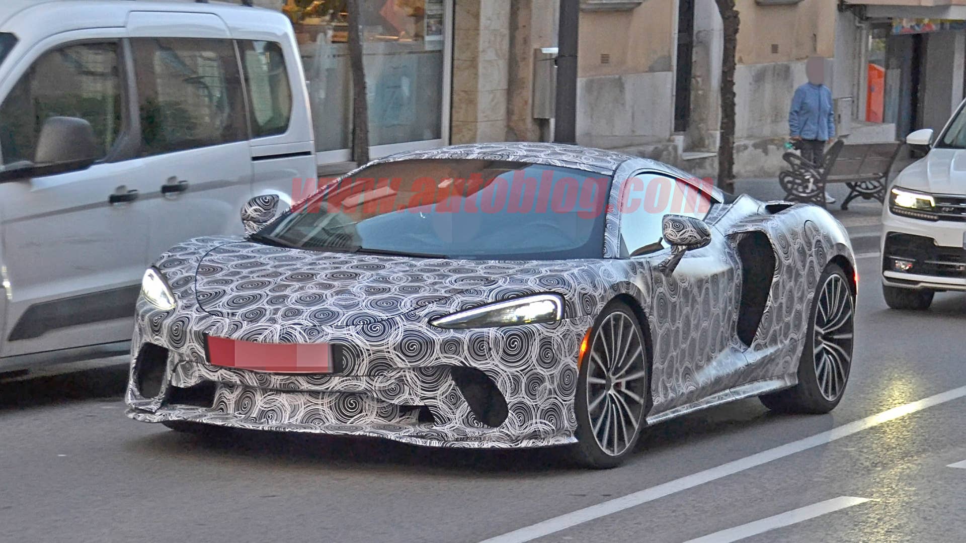 The new McLaren grand touring machine is out testing.