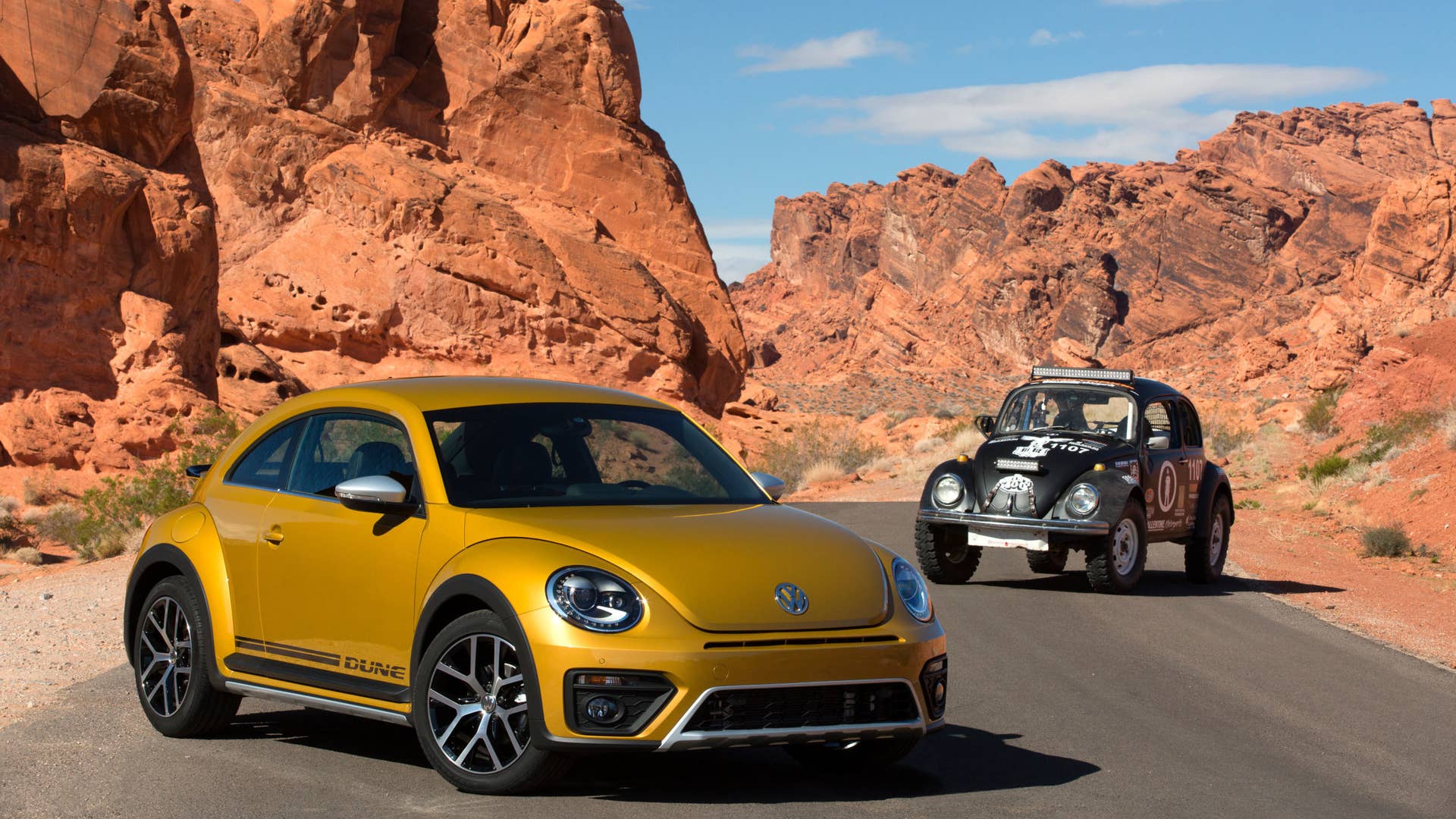 vw beetle dune coupe with baja bug