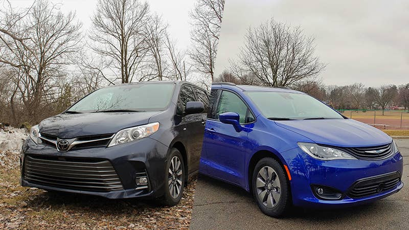 2019 Toyota Sienna and 2018 Chrysler Pacifica Hybrid