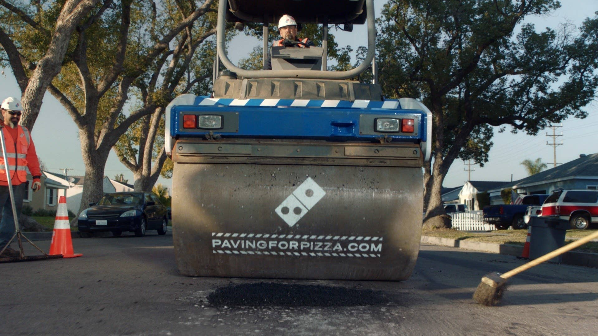 Customers interested in nominating their town for a paving grant from Domino�s can enter the zip code at pavingforpizza.com. If their town is selected, the customer will be notified and the city will receive funds to help repair roads so pizzas make it home safely. (PRNewsfoto/Domino's Pizza)