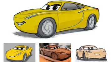 CARS 3 (Pictured) - Cruz Ramirez visual development progression. Design by Bob Pauley, Model by Andrew Schmidt and Sculpt by Jerome Ranft. Â©2017 Disneyâ€¢Pixar. All Rights Reserved.
