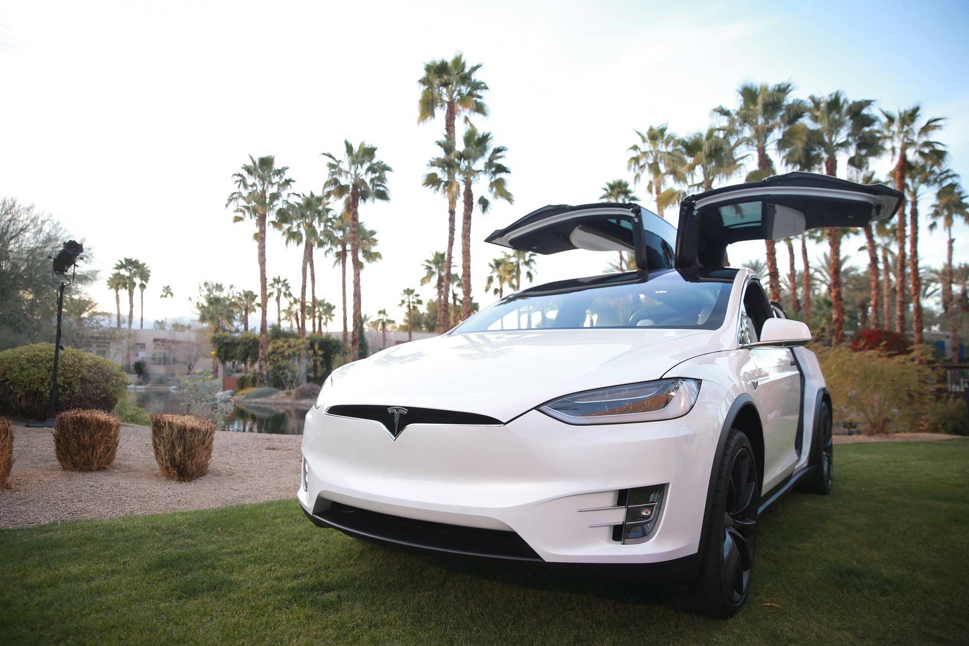 INDIAN WELLS, CA - MARCH 05: A Tesla Model X is displayed during the Citi Taste of Tennis at Hyatt Regency Indian Wells Resort & Spa on March 5, 2018 in Indian Wells, California. (Photo by Rich Fury/Getty Images for Citi)