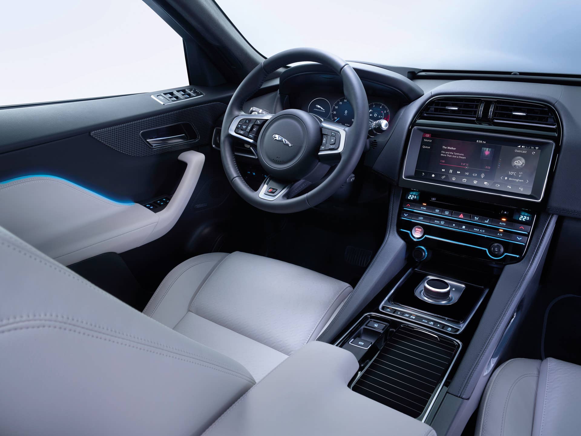 cabin interior left jaguar f-pace seat steering wheel