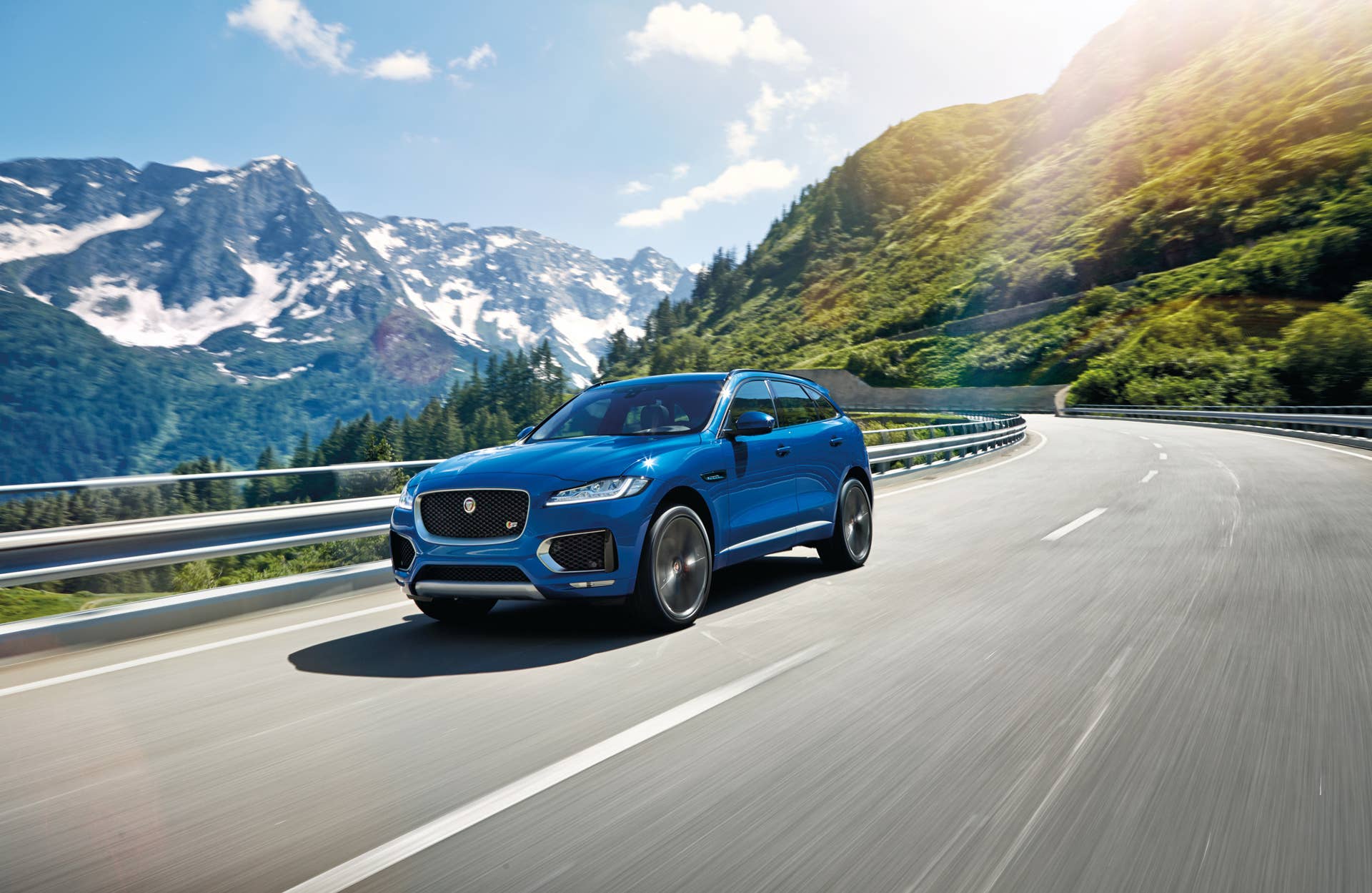 f-pace jaguar cuv corner mountains action