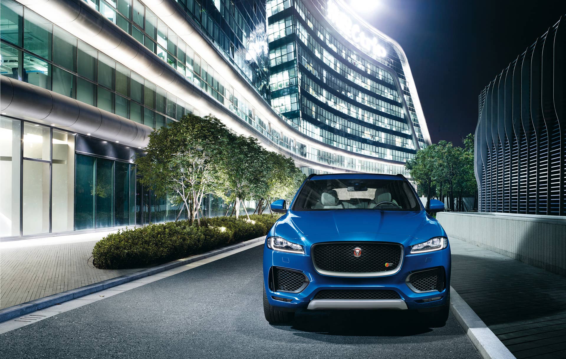f-pace jaguar cuv building fascia healdights