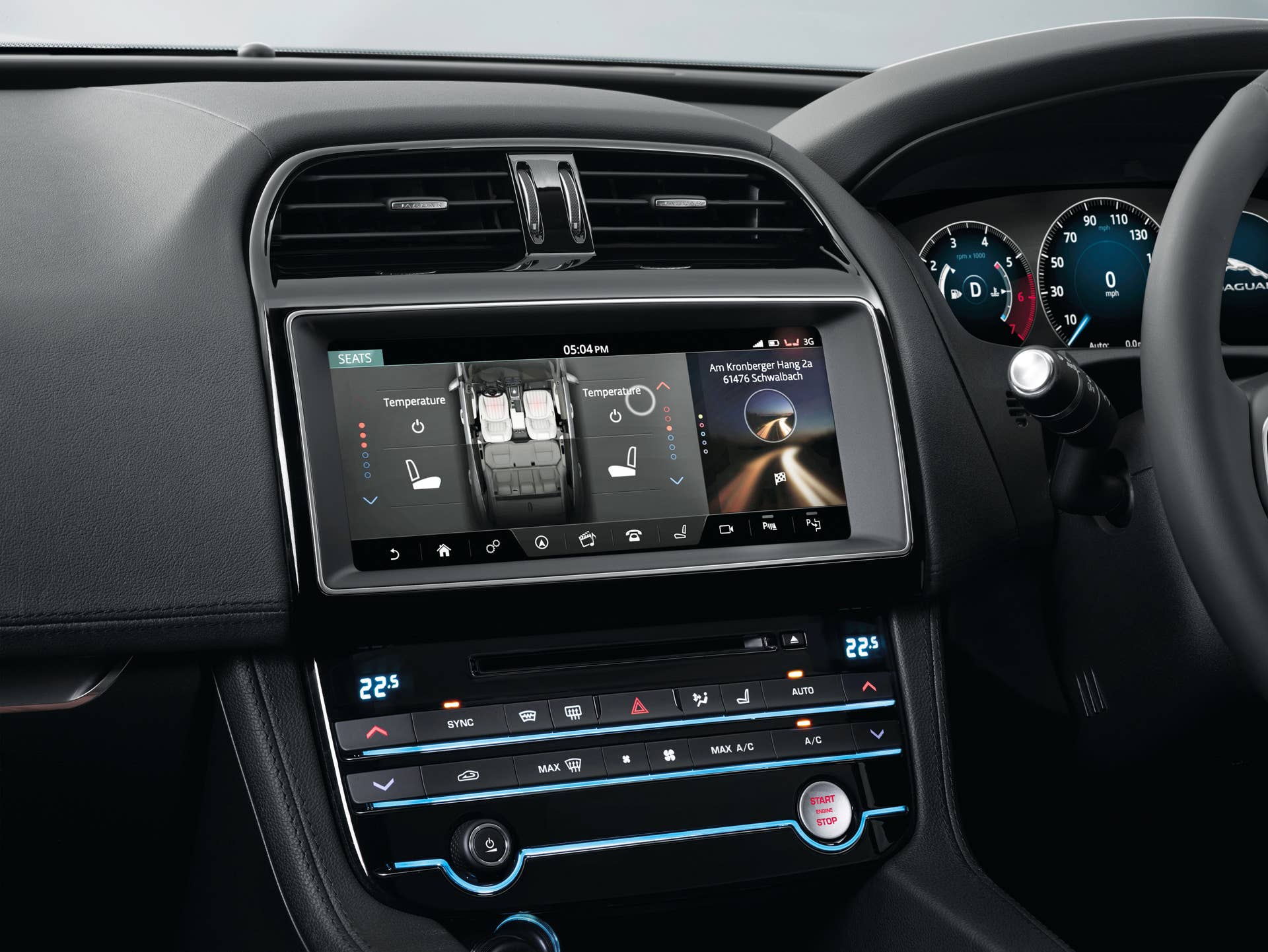 hvac jaguar f-pace instruments temperature cabin interior