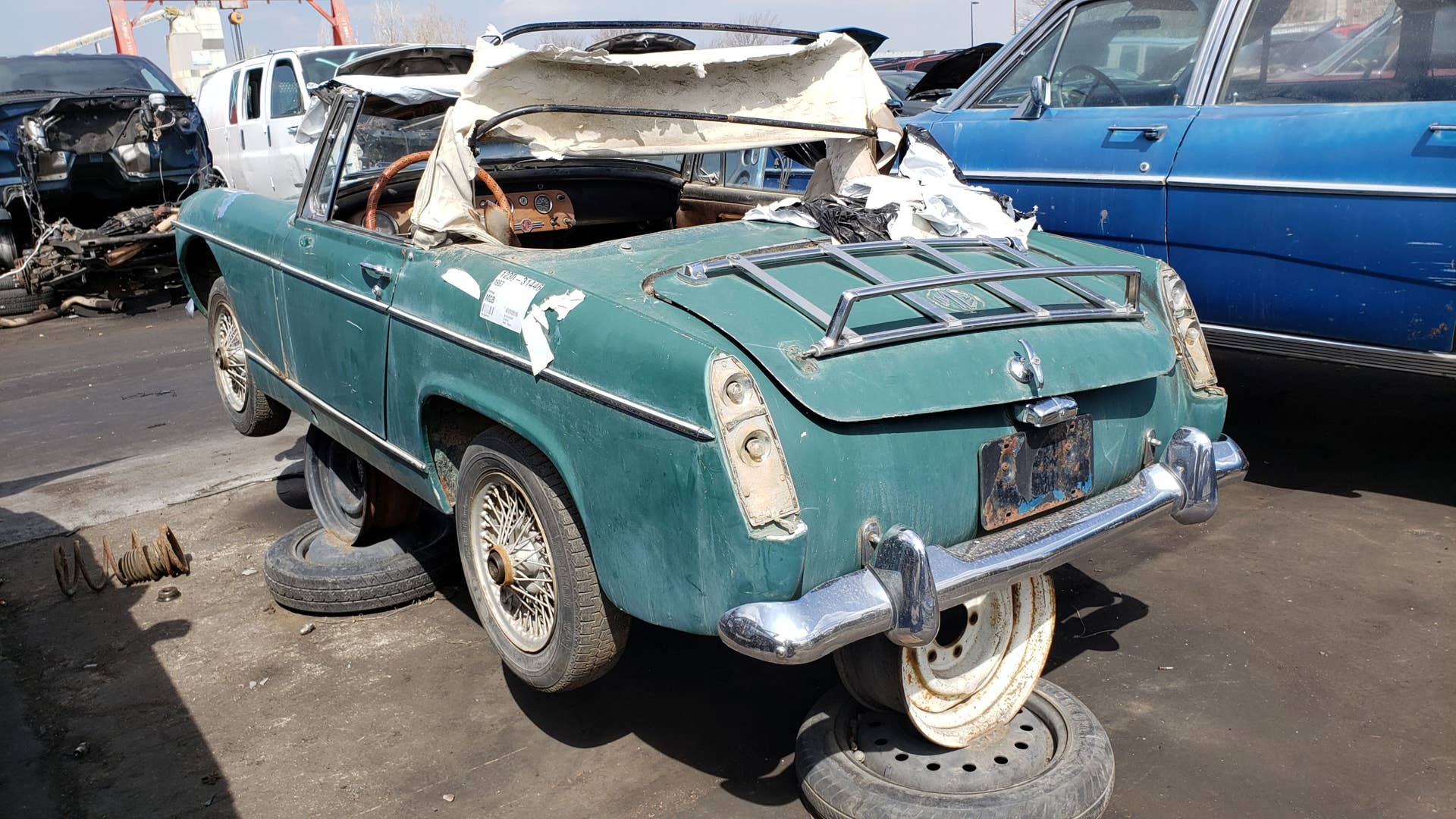 1967 MG Midget in Colorado wrecking yard