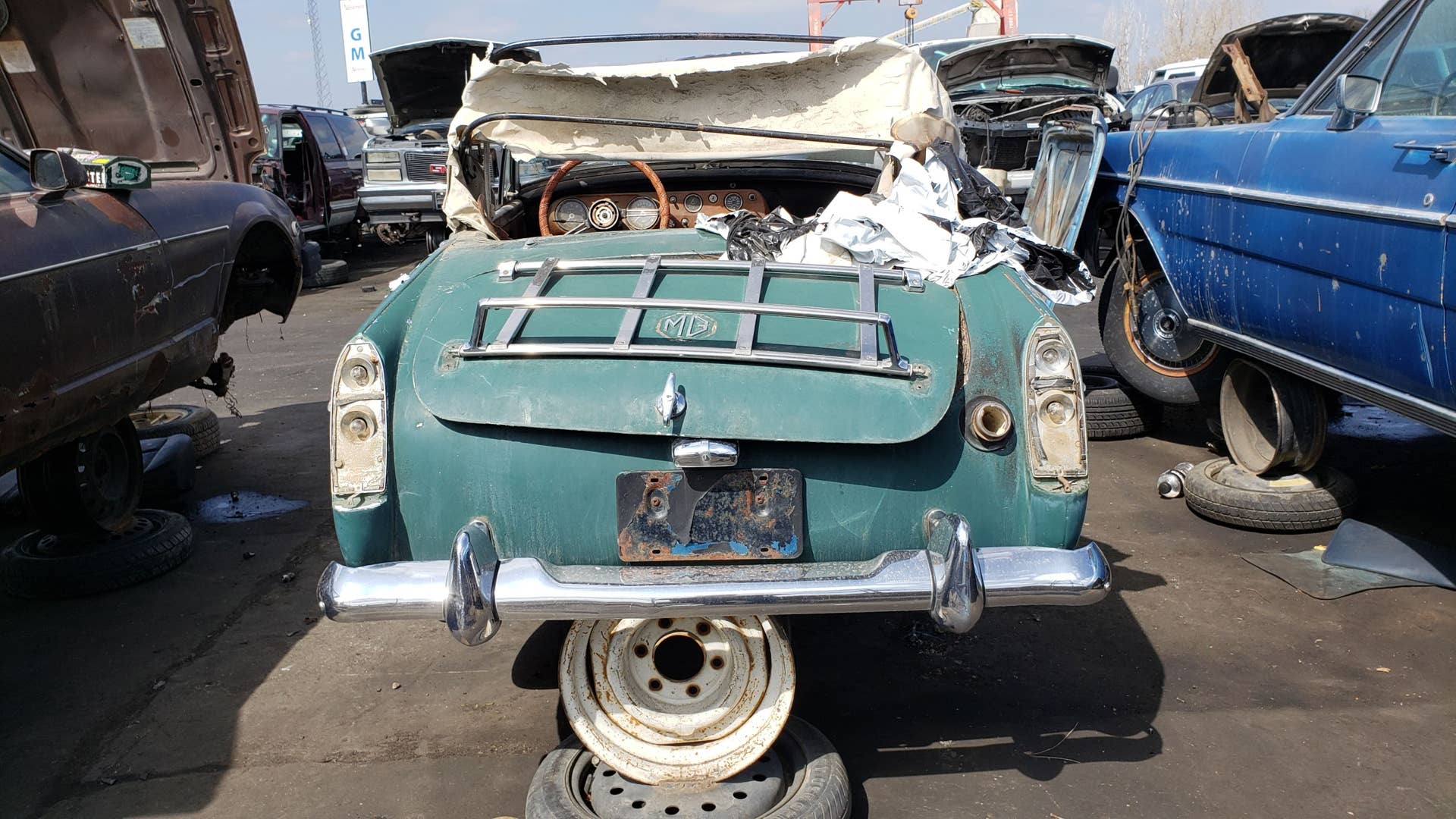 1967 MG Midget in Colorado wrecking yard