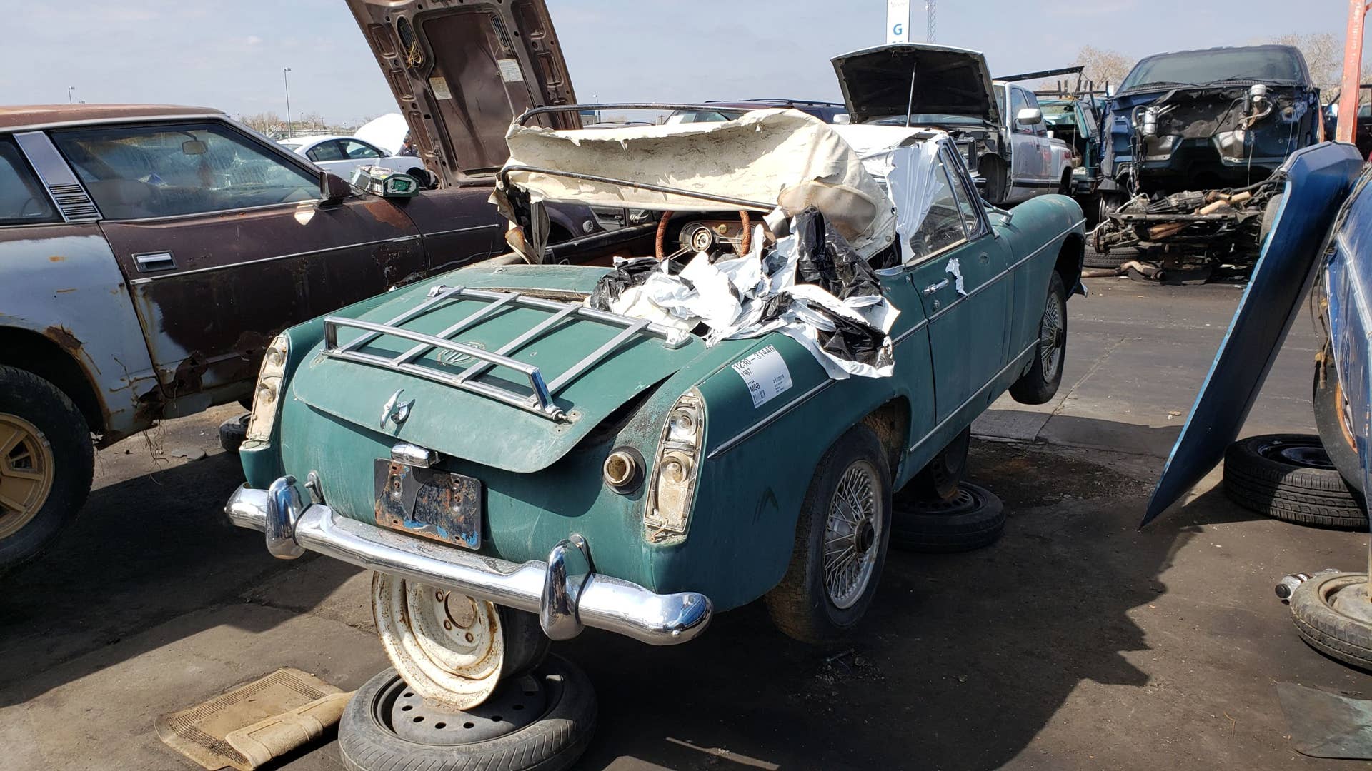 1967 MG Midget in Colorado wrecking yard