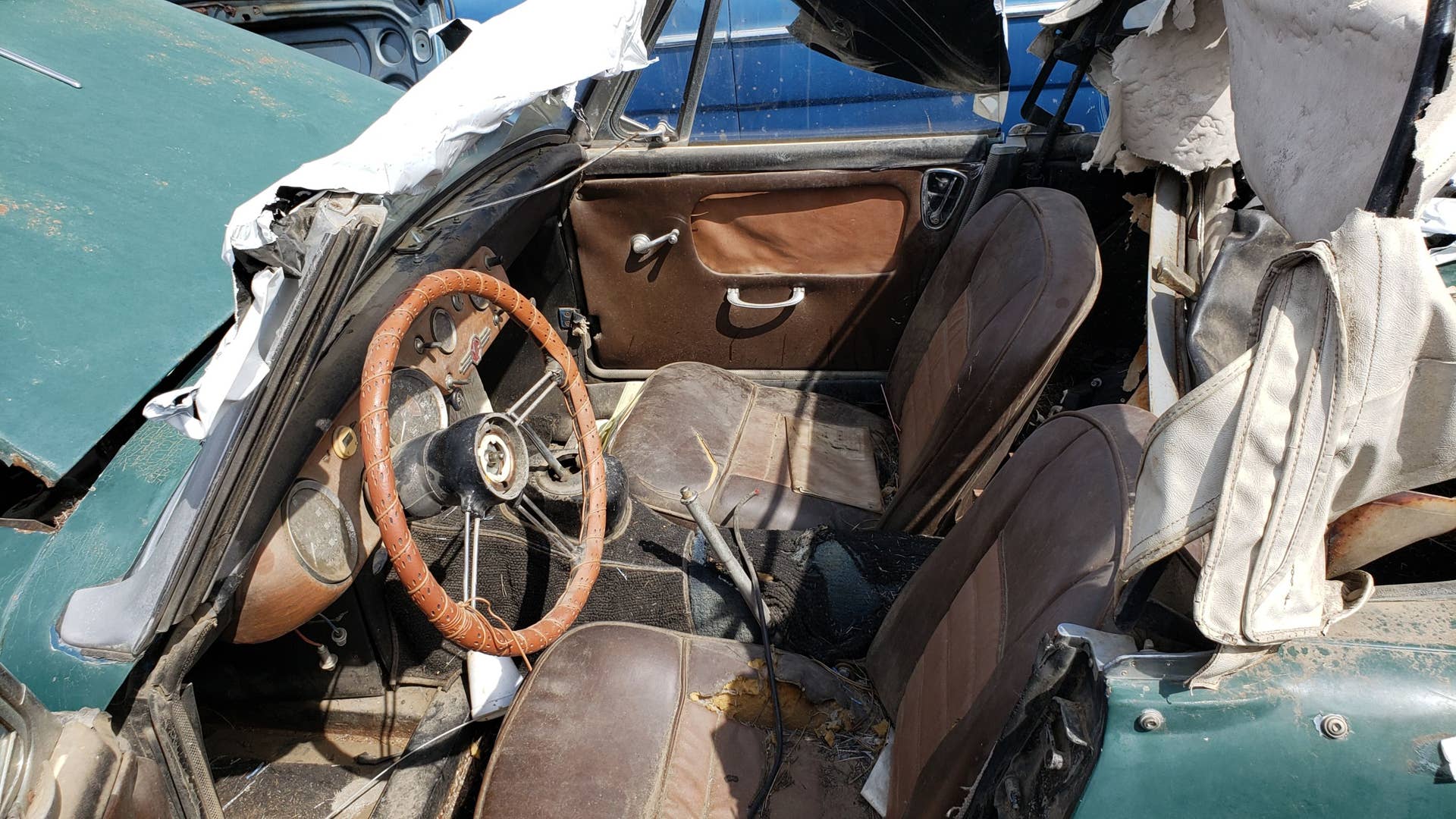 1967 MG Midget in Colorado wrecking yard