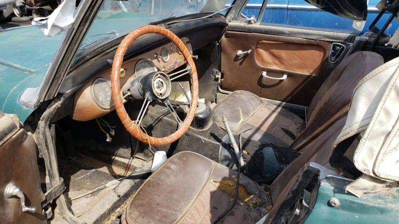 1967 MG Midget in Colorado wrecking yard