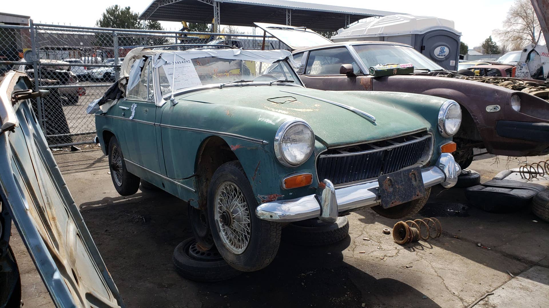 1967 MG Midget in Colorado wrecking yard