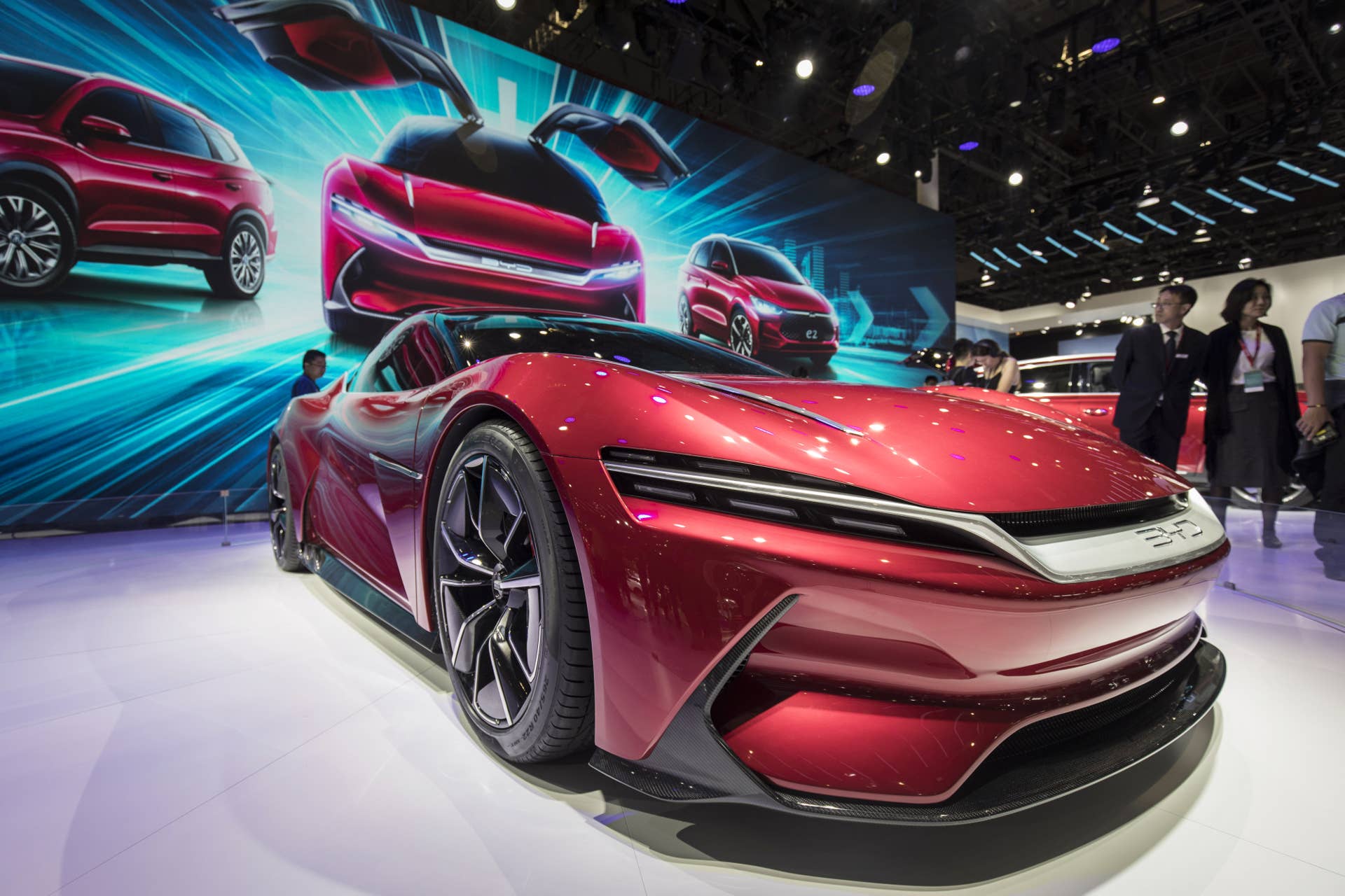 The BYD Co. E-Seed GT electric concept vehicle stands on display at the Auto Shanghai 2019 show in Shanghai, China, on Wednesday, April 17, 2019. China's annual auto show, held in Shanghai this year, opened to the media on April 16 amid the specter of an electric-car bubble and as the world's largest auto market trudges through its first recession in a generation. Photographer: Qilai Shen/Bloomberg via Getty Images