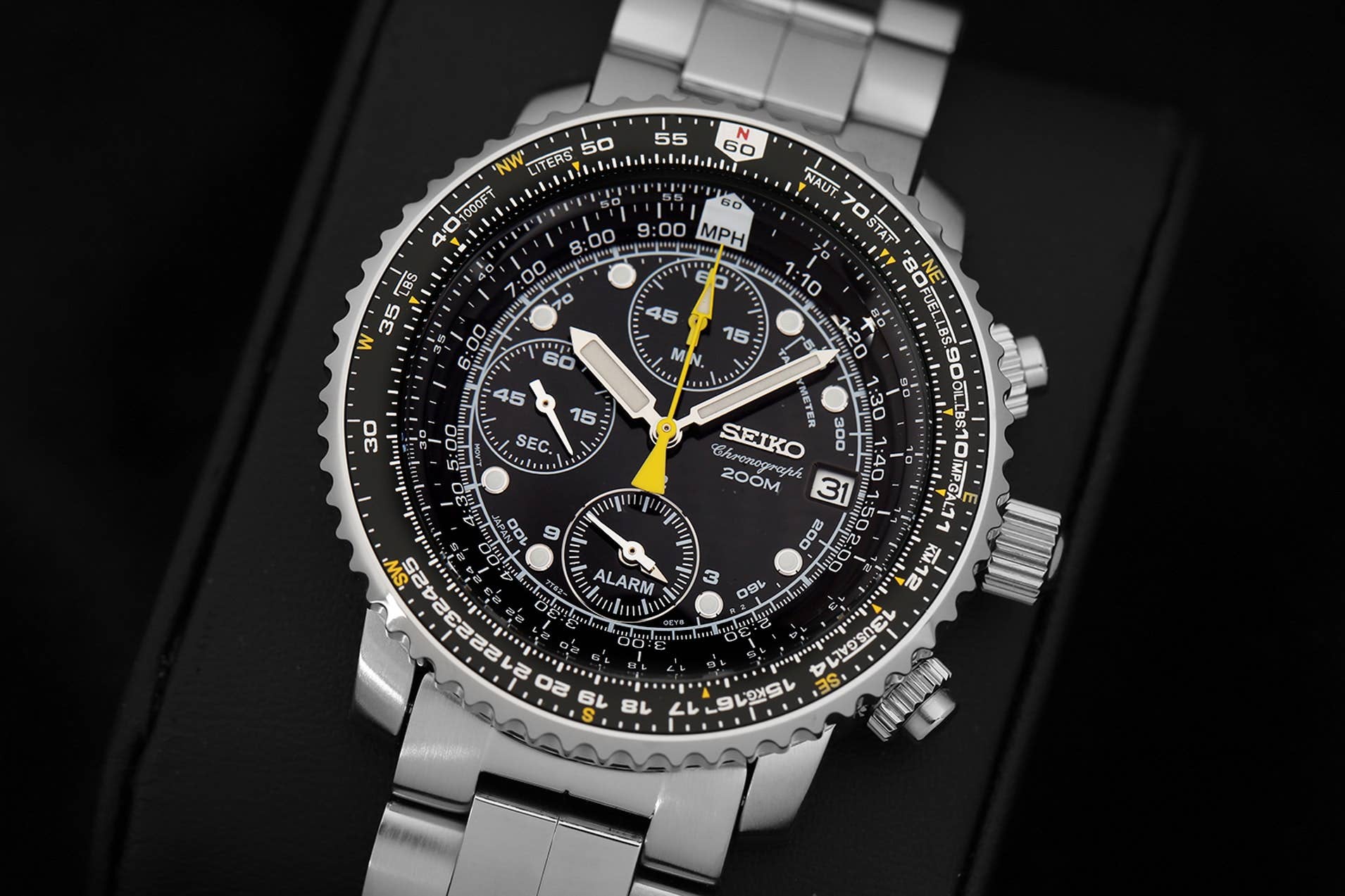 Seiko SNA Flight Alarm Chronograph Watch