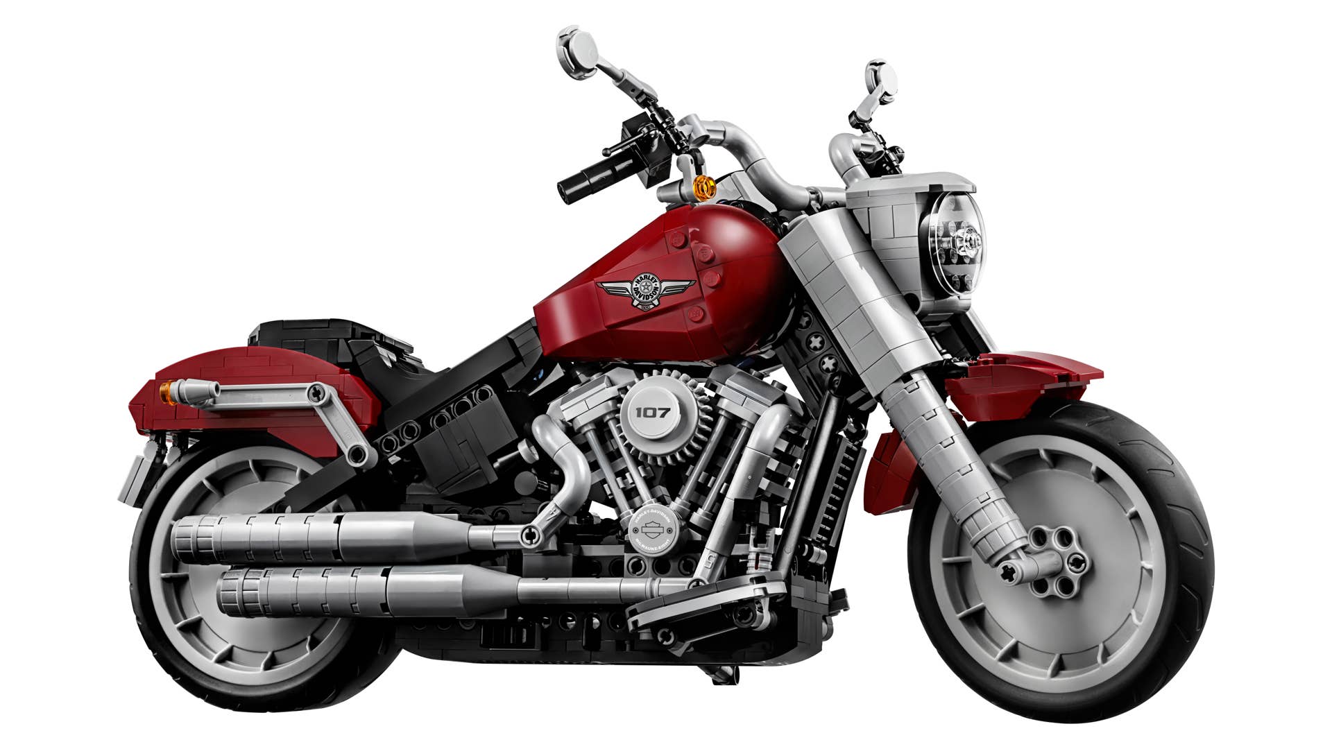 2019 Harley-Davidson Fat Boy Lego kit from the front