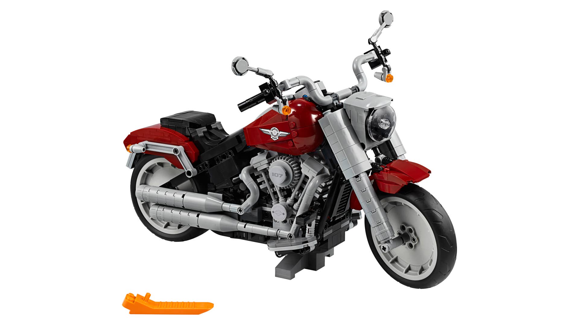 2019 Harley-Davidson Fat Boy Lego kit from the front